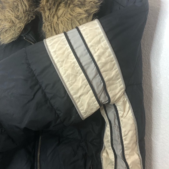 Juicy Couture Vintage Down Puffer Jacket Removable Fur Collar Coat Blue Small - Picture 10 of 15